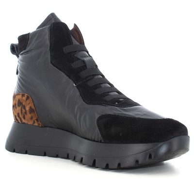 Pre-owned Wonders A24us Women High Sneakers A-2471 Trend I Black
