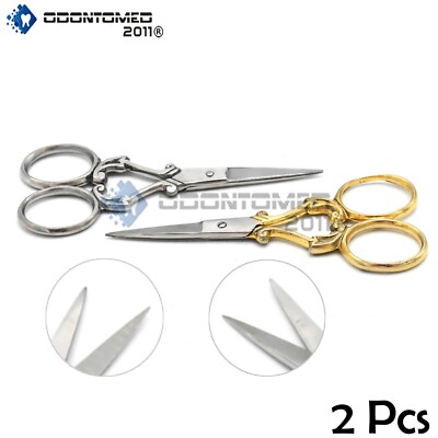 2pcs Straight Scissors , Mustache Nose Hair Scissors, Embroidery, Best Quality