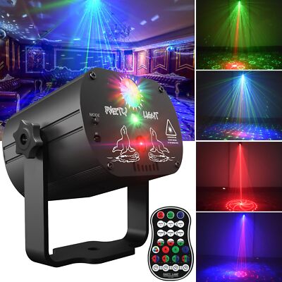 POCOCO DJ Disco Stage Party Lights Sound Activated Laser Light RGB Flash Stro...