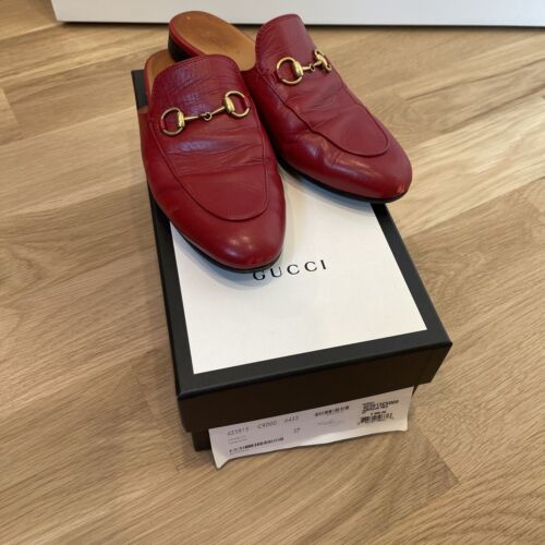 Gucci Princetown Mules Size 37 Hibiscus Red | eBay Gucci Princetown Mules Size 37 Hibiscus Red | eBay