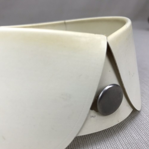 Men's Round Tip Detachable Collar Stiff Antique Vintage 15 Button