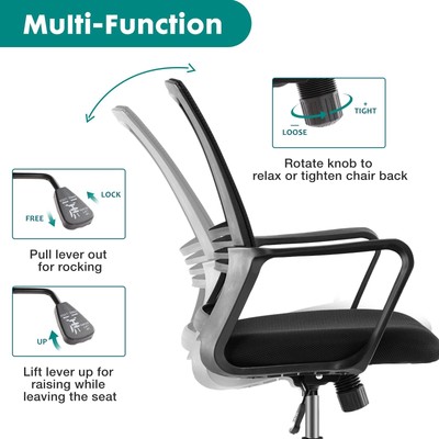Drafting Chair - Tall Standing Office Desk Chair with Adjustable Foot Ring, C...