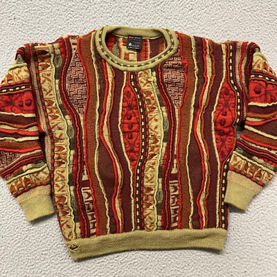 Emaroo Australia Sweater Womens 18 (US L) Red 3D Knit Cosby Art To Wear