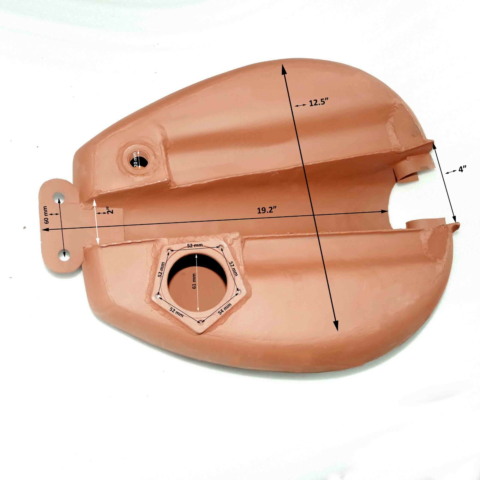Fits Royal Enfield Classic 500cc EFI Fuel Petrol Gas Tank Raw + Brass Grill 