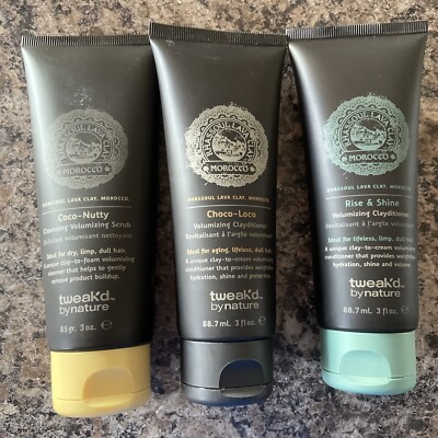 Tweak'd By Nature Coco-Nutty Scrub Choco-Loco Rise &Shine Clayditioner 3oz Lot