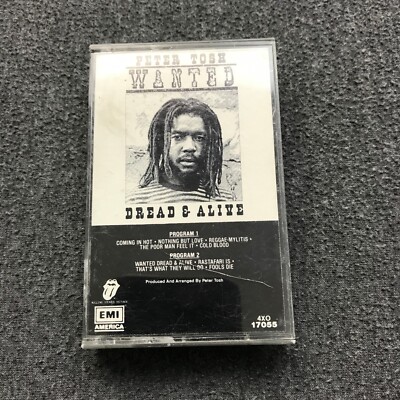 PETER TOSH WANTED DREAD & ALIVE Cassette Tape 1989 Reissue Reggae Roots
