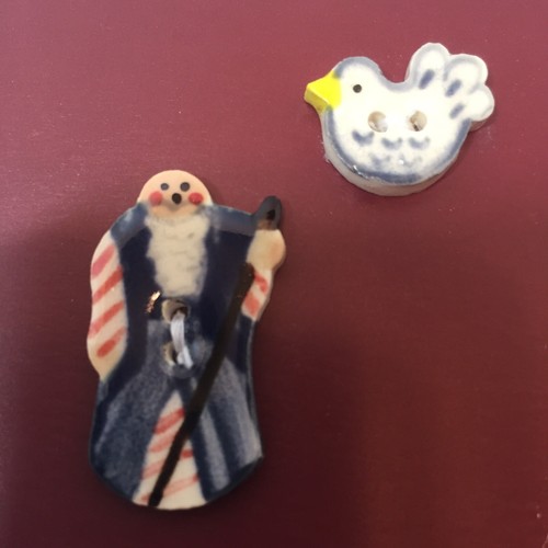 Noah Dove Ceramic Buttons Mill Hill