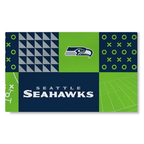 Моющийся коврик для гостиной с цветными блоками Northwest NFL Seattle Seahawks, 36 X 60