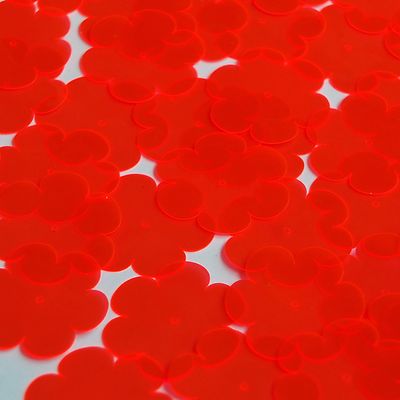 Flower Vinyl Shape 1'' Red Go Go Fluorescent Edge Glow