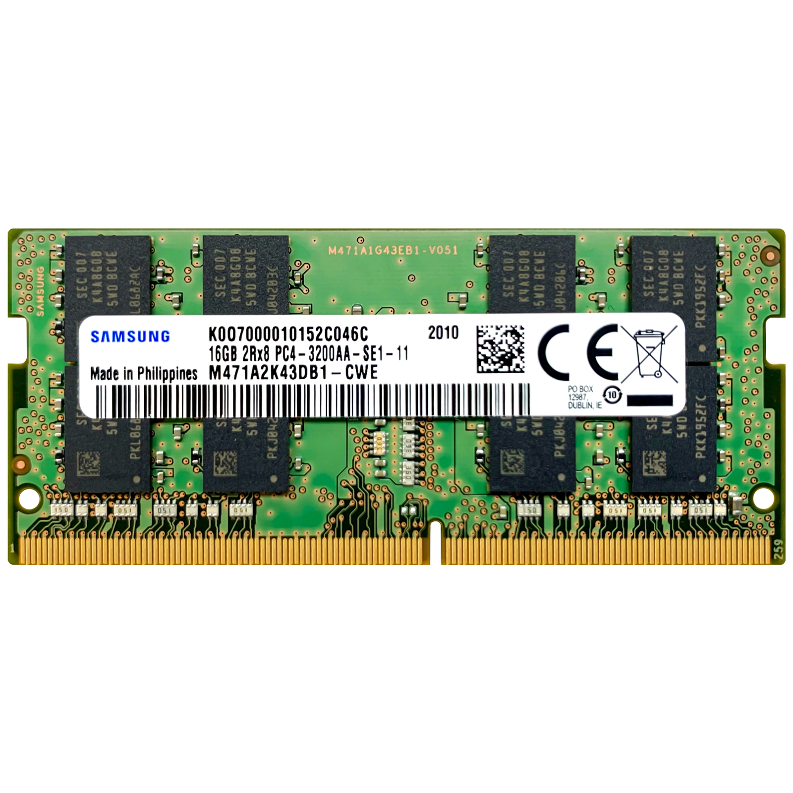 Samsung 16GB DDR4 3200 MHz PC4-25600 SODIMM Laptop Memory