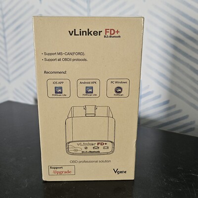 Vgate vLinker FD+ Plus OBD Adapter Bluetooth BLE Scanner iOS Android Windows New
