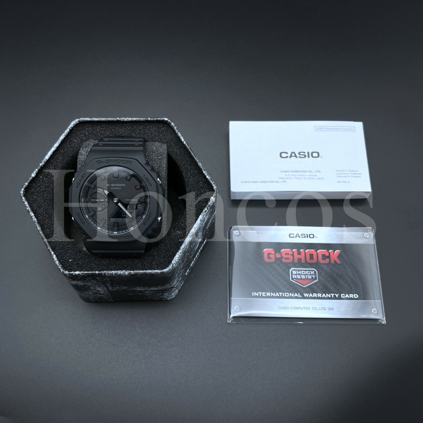 Pre-owned G-shock Custom Made Mod  Watch Ga2100-1a1 Casio Smile Face Dial Brown Scale Ring