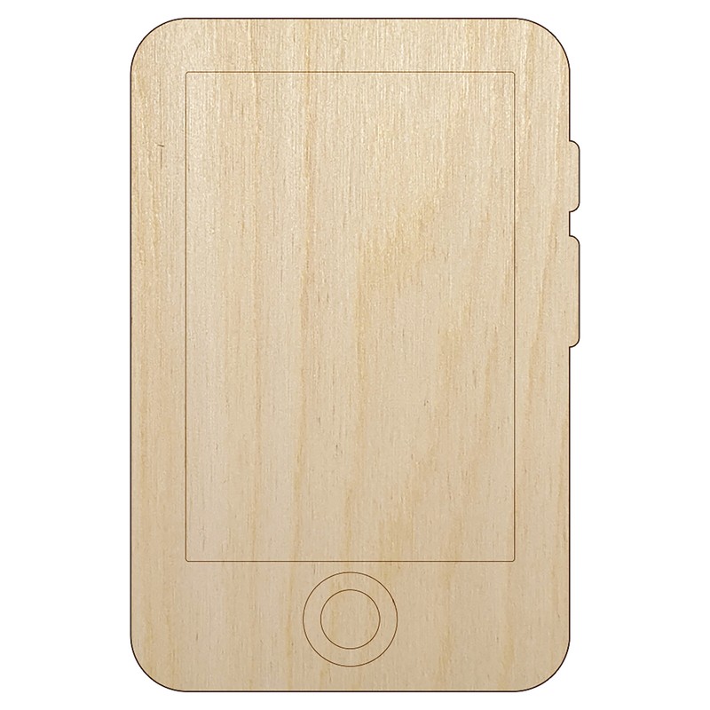 Retro Smart Phone Unfinished Wood Shape Piece Cutout for DIY