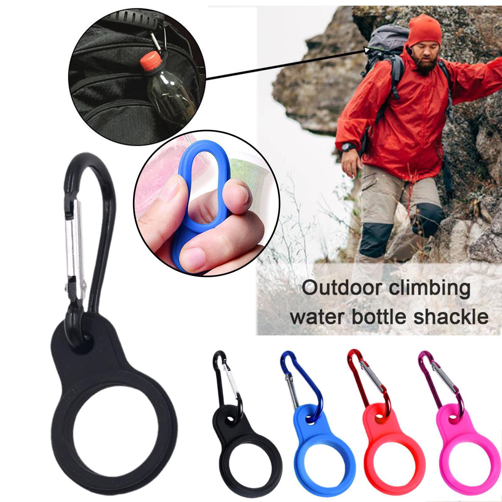 Water Bottle Holder Rings Drink Carabiner Buckle Clip Hiking
