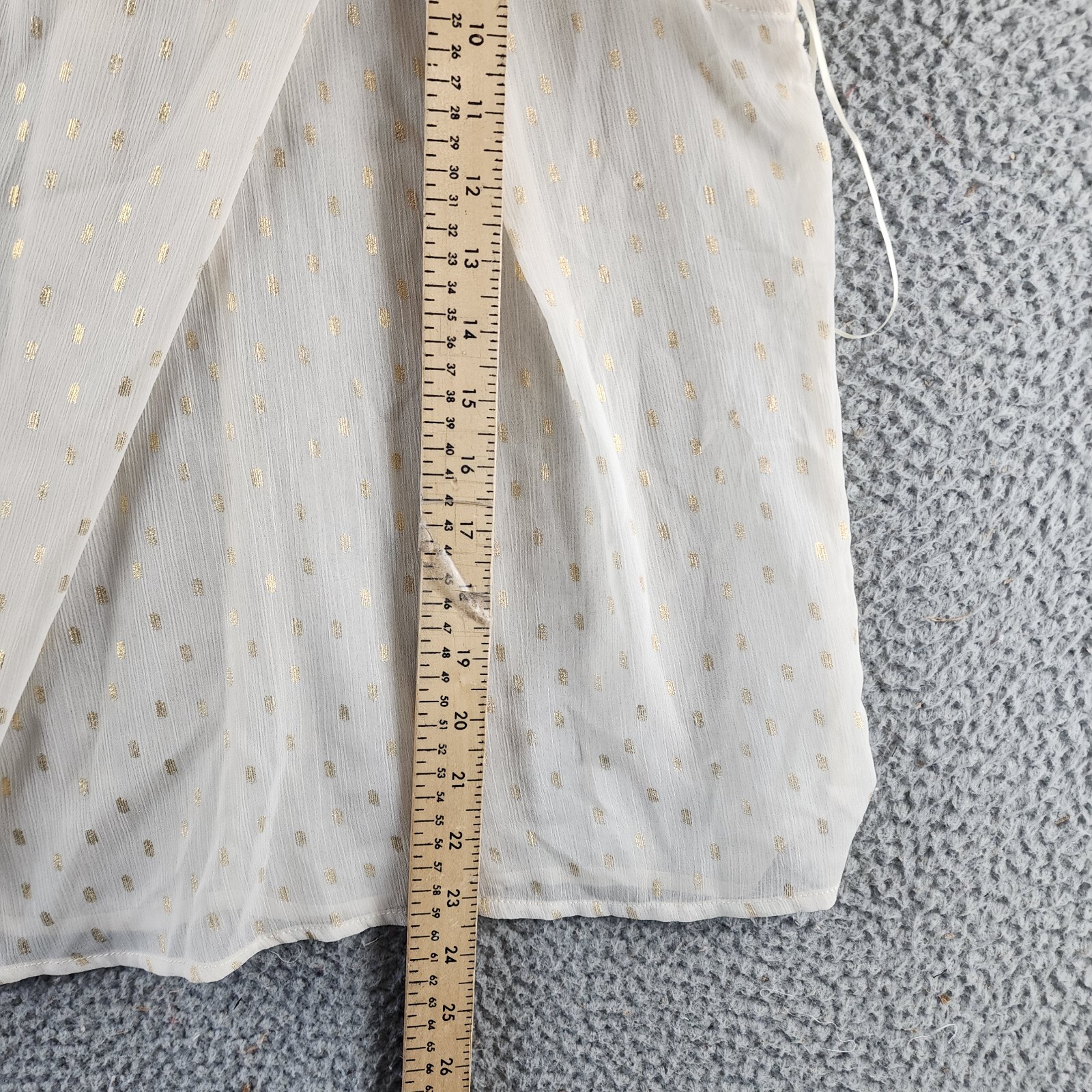 AQUA Foil Print Sleeveless Top Women's S Pale Pink/Gold Back Button Closure - Picture 5 of 12