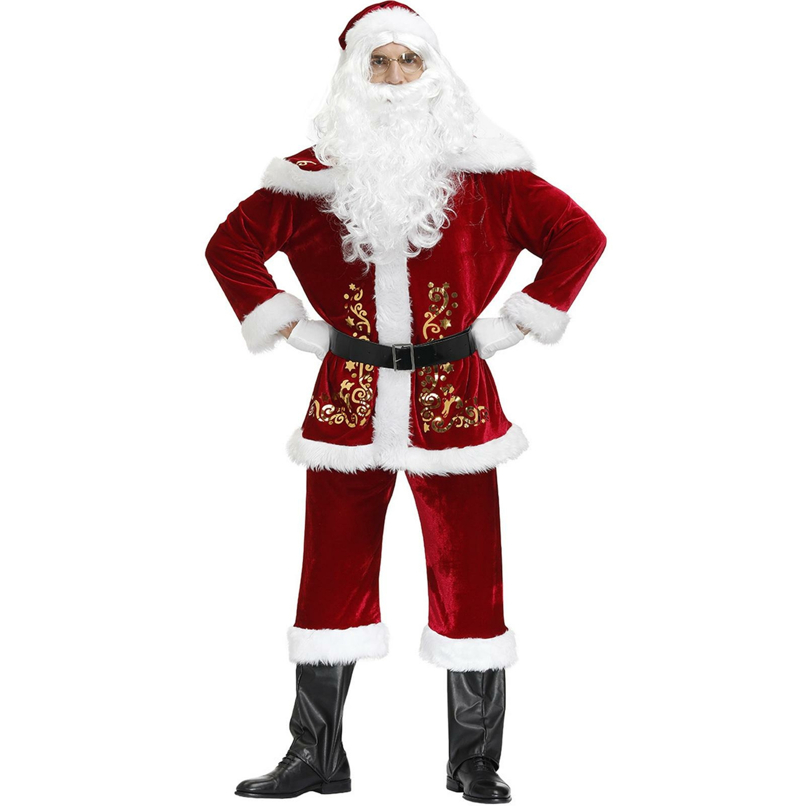 Mens Mrs Santa Claus Suit Clause Christmas Xmas Costume Gown Fancy Dress