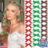 SAWINDA 30PCS Red Mini Hair Bows Green Bows for Hair Gingham Small Silk Satin Hair Bows for Women Cute Ribbon Bows Bowknot Hair Barrettes Alligator Hair Clips Christmas Accessories for Girls