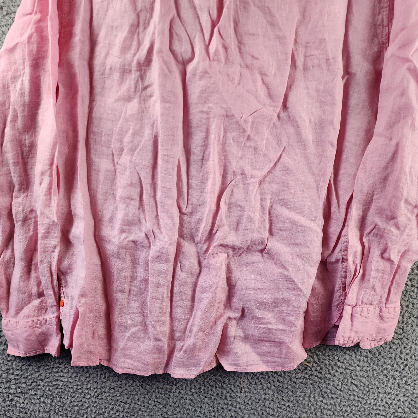 Swims Amalfi Linen Button Up Shirt Men's L Blush Pink Solid Collared Long Sleeve - Picture 14 of 15