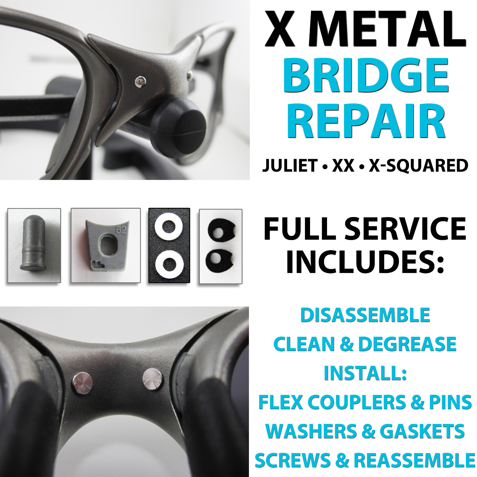 Oakley X Metal Repair Nose Bridge Tune Up Fix Juliet XX Oakley X Metal Repair Nose Bridge Tune Up Fix Juliet XX