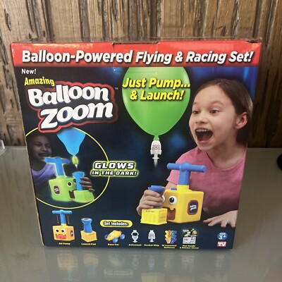 Balloon Zoom Balloon-Powered Flying & Racing Set As Seen on TV Brand New B2