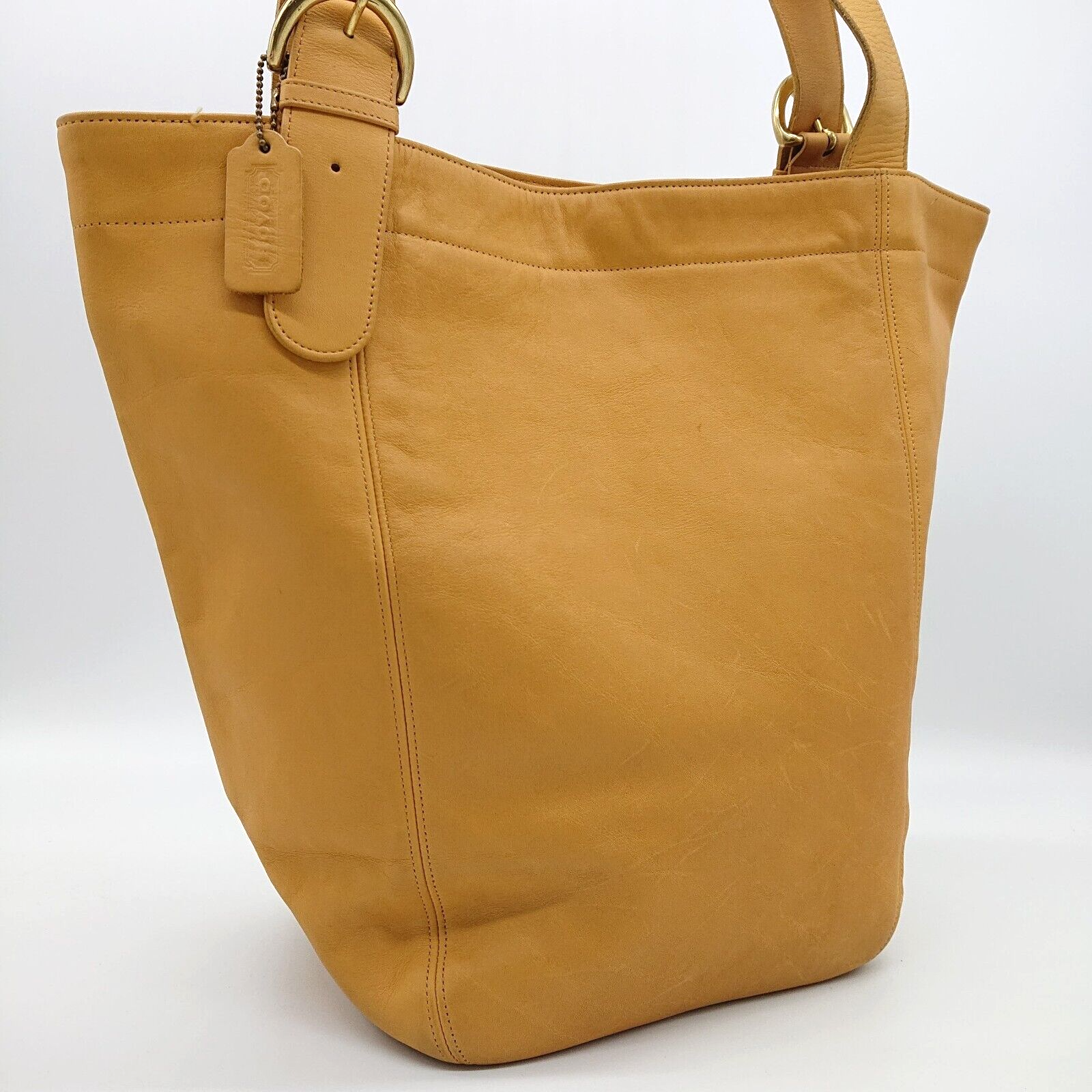 COACH Shoulder Bag Duffle Soho 4082 Yellow Leather Vintage