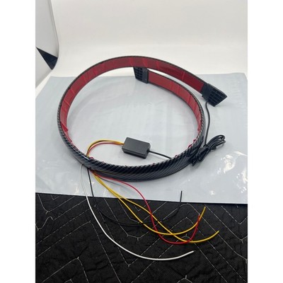 Carbon Fiber Style LED Rear Spoiler Lip Kit Trunk Roof Wing Brake Light