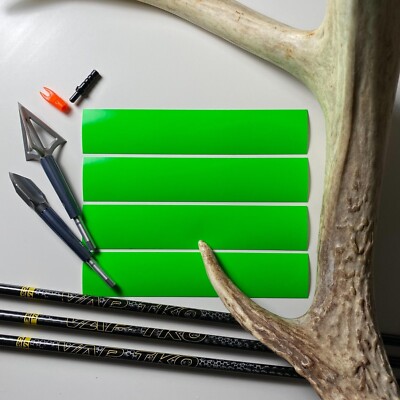 3 Arrows Archery - Arrow Wraps - FLO GREEN. 15 pack (Multi Size) Made In USA
