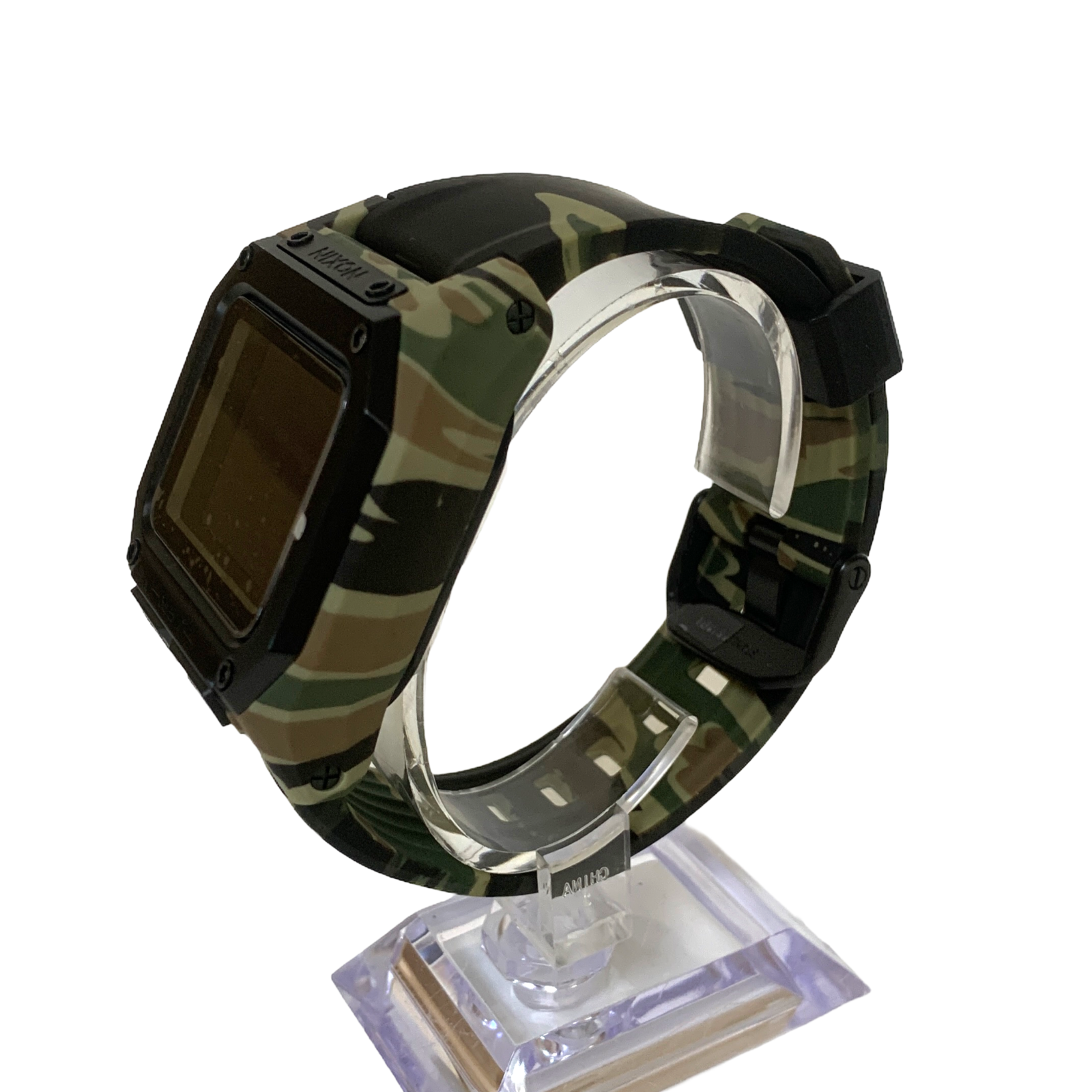 Pre-owned Nixon Regulus Men's Digital Watch Qz Military Camouflage Resin Silicone Band