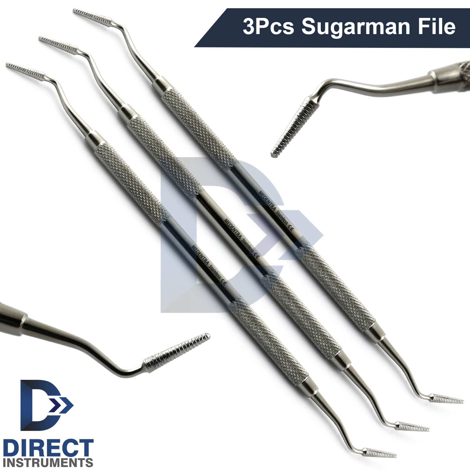3Pcs Dental Sugarman File Interproximal Bone Reduction Periodontal