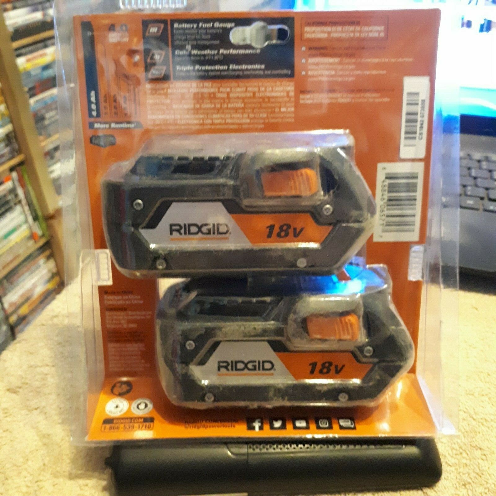 RIDGID AC840087P 18V Lithium-ion Battery - 2 Pack