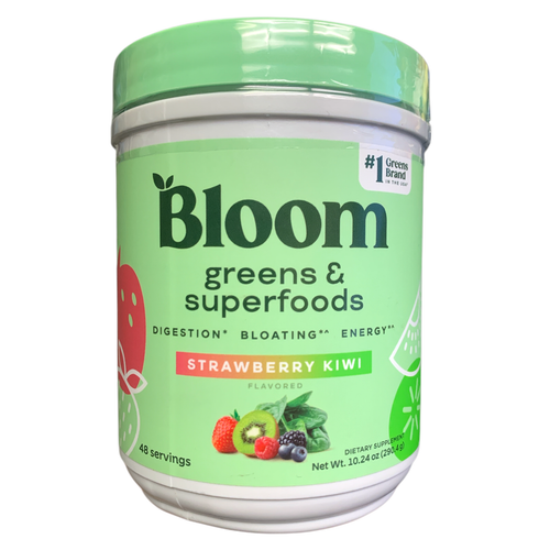 Bloom Nutrition Greens & Superfoods Supplement Powder, Strawberry Kiwi, 10.24oz.
