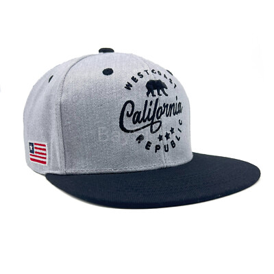 Baseball Cap Snapback Adjustable Hat Flat Brim Trucker Hats California Republic