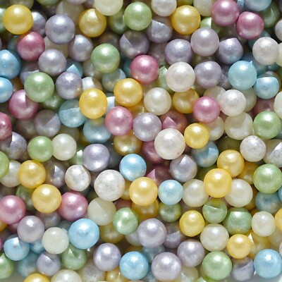 RAINBOW PEARLS SPRINKLES, Naturally Colored Edible Candy Birthday Cake Decorate