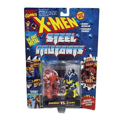 VINTAGE 1994 TOY BIZ X-MEN STEEL MUTANTS JUGGERNAUT CYCLOPS FIGURE NEW ON CARD