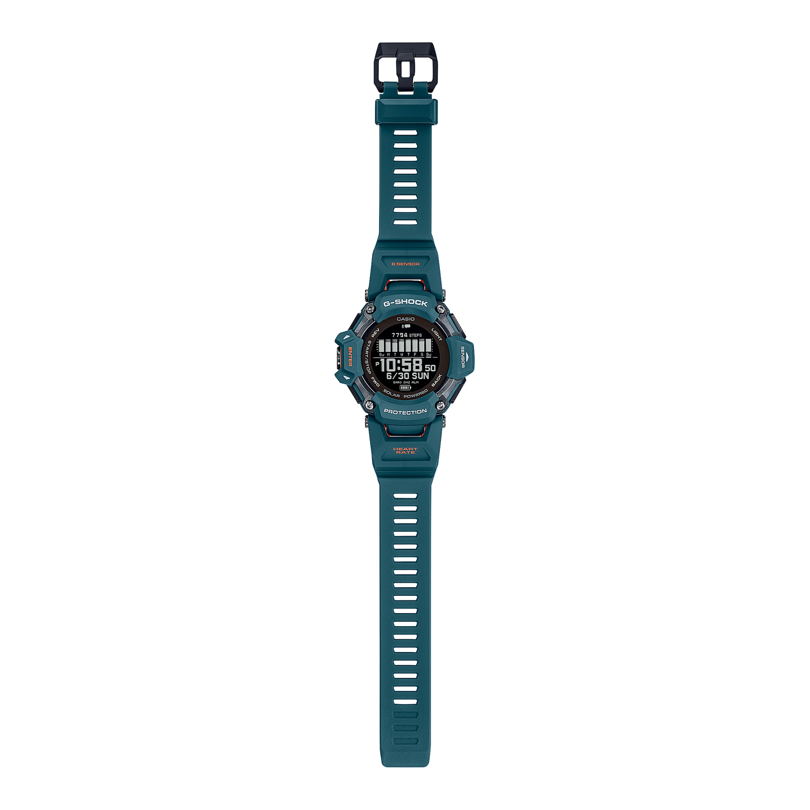 Pre-owned Casio G-shock Gbd-h2000-2jr G-squad Bluetooth Gps Radio Solar Watch Blue