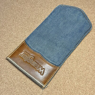 Vintage 1970'S Wrangler Eyewear Eyeglasses Denim Pocket Shaped Blue Jean Case