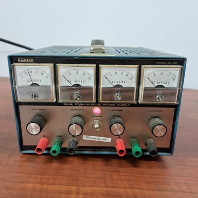 ANATEK 25-2D DUAL OUTPUT LABORATORY DC POWER SUPPLY, 2 X 0-25 V, 0-2 Amp