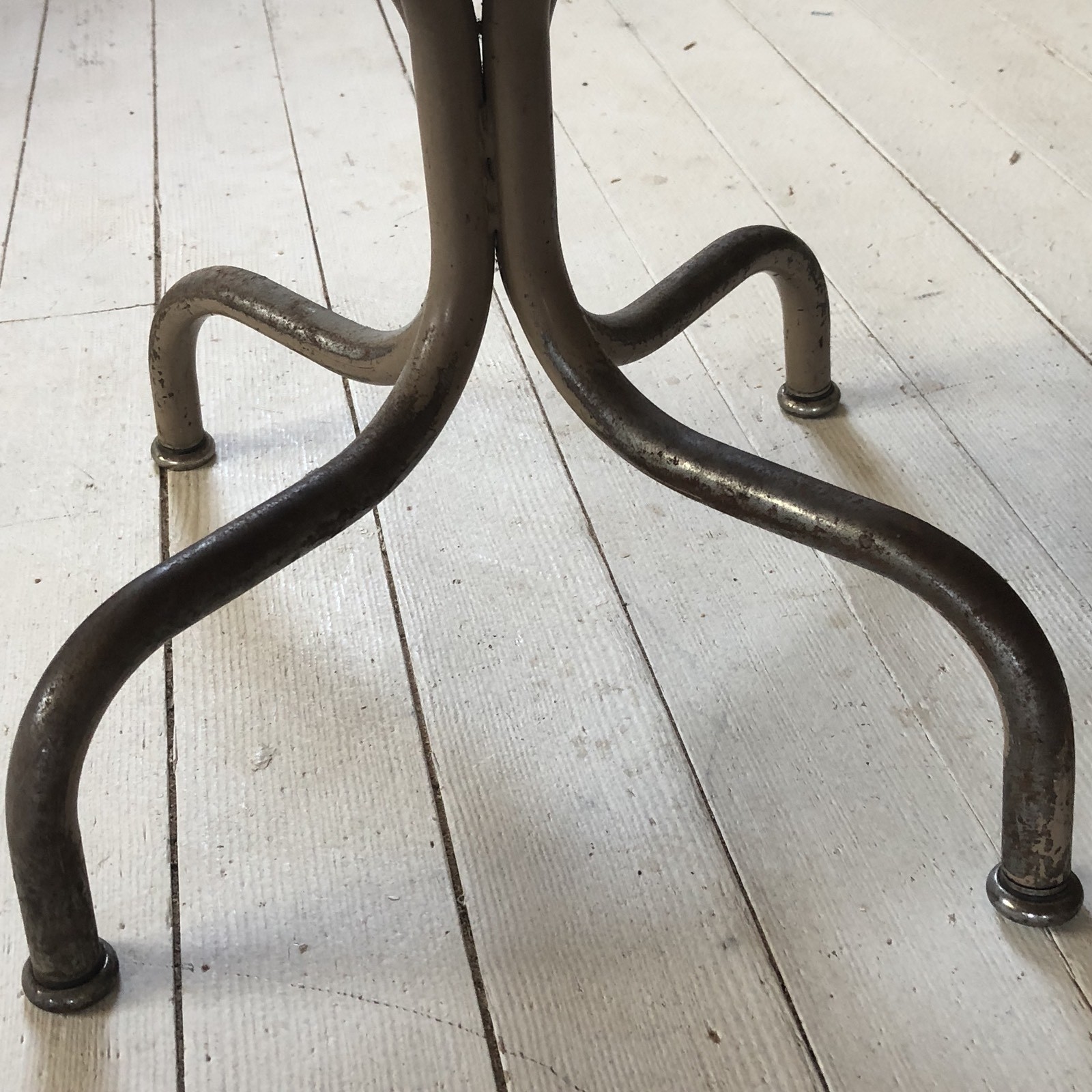 VNTGE Matching Pair of Children’s Very Small Wood/Metal School Chair Curved Legs