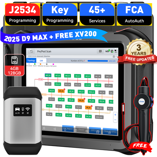 2025 XTOOL D9 MAX J2534 ECU Programming Auto Diagnostic Tool
