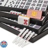 Yellow Mountain Imports Japanese Riichi Mahjong Set - White and Yellow Standard Size Tiles - with East Wind Tile and Black Vinyl Case