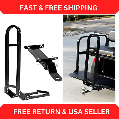 Golf Cart Rear Safety Seat Trailer Hitch + Grab Bar for EZGO Yamaha Club Car