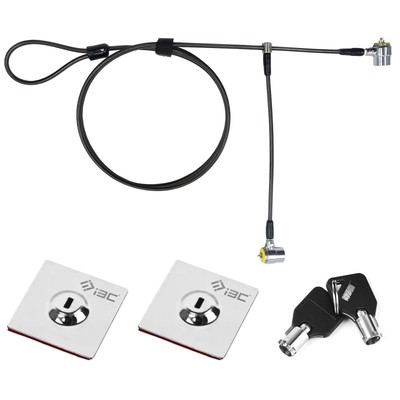 I3C Twin Head Laptop Security Cable Locks Keyed with Anchor Plate, Hardware S...