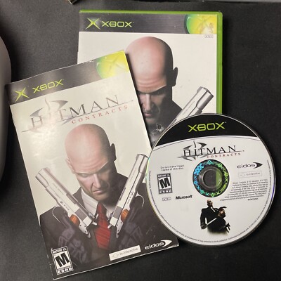 Hitman: Contracts (Microsoft Xbox, 2004) With Case & Manual TESTED