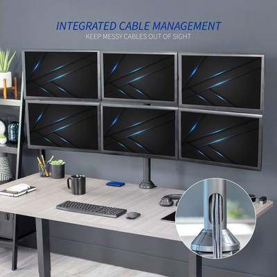 VIVO Steel Hex Monitor Desk Mount Adjustable Stand | Six (6) Screens up to 32"
