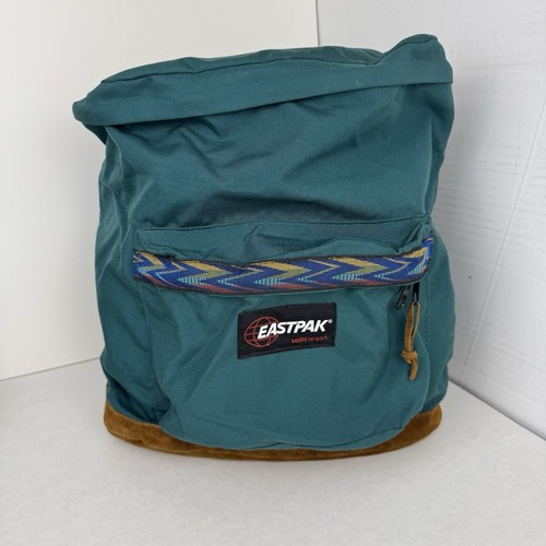 Vintage Eastpak Backpack 1990's Made In USA Teal Green blue