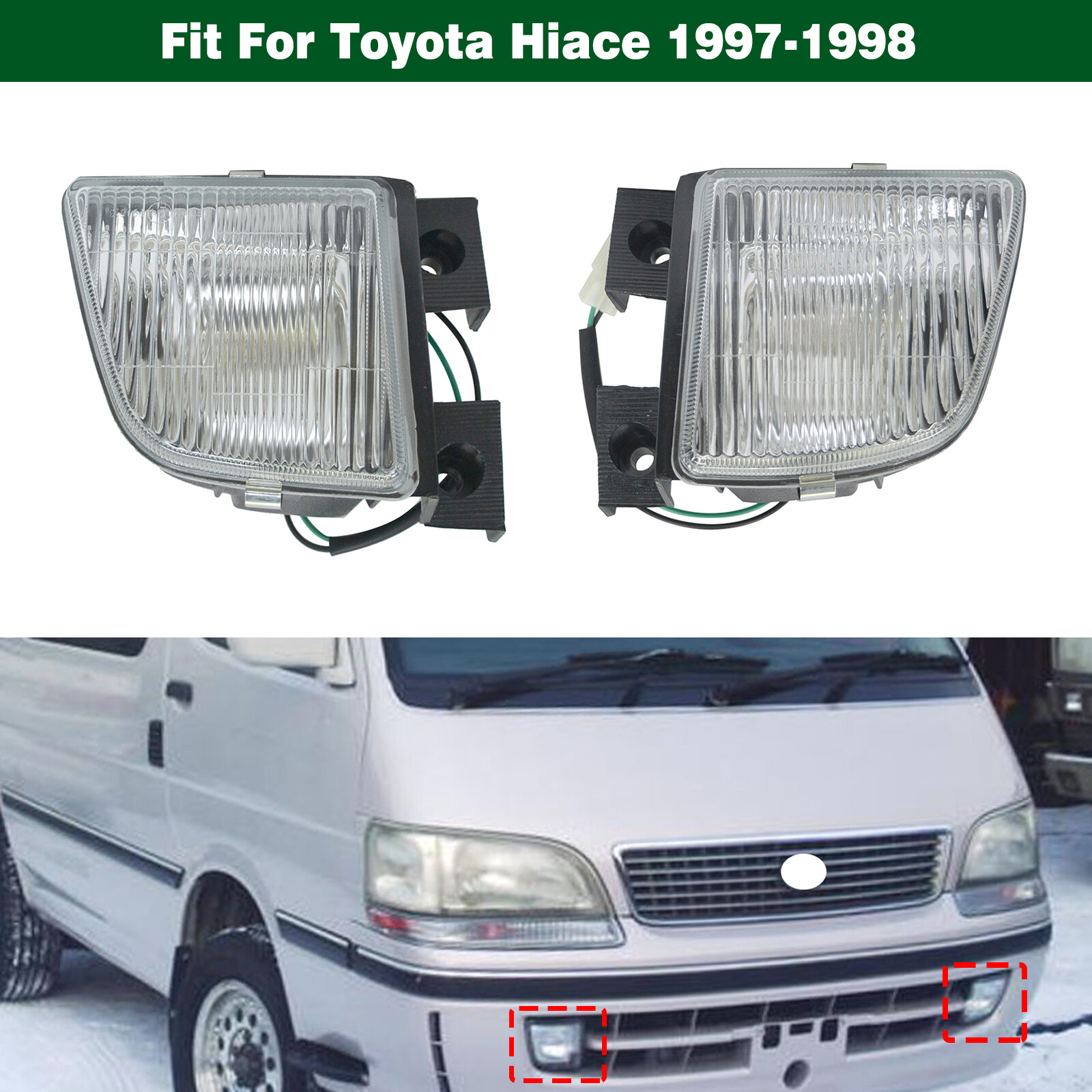 パーツ Toyota Hiace front bumper light TRD Pair Front Bumper Driving Lamp Fog Light Left&Right For
