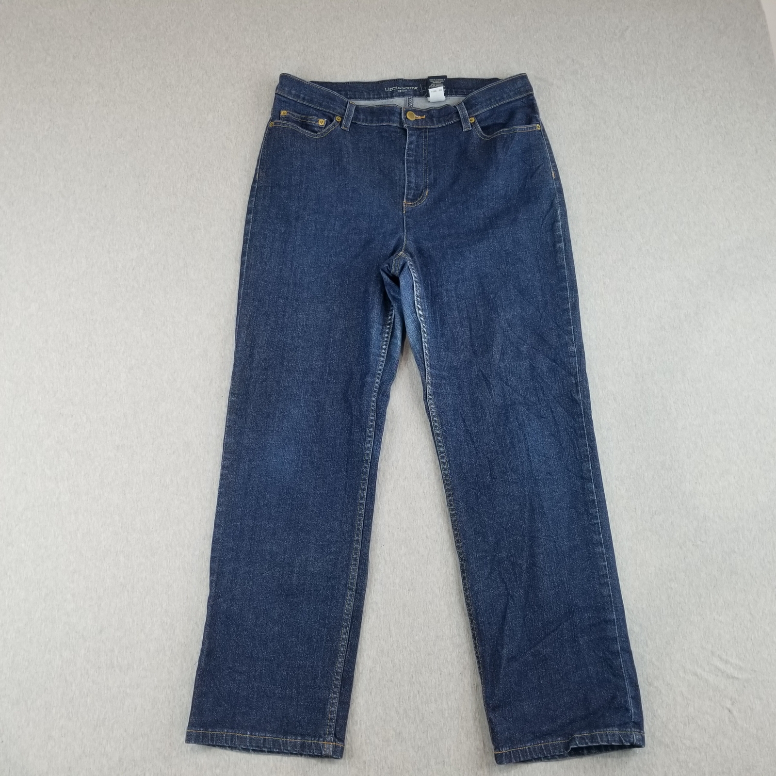 Liz Claiborne Jeans Women's Sz 14 Hepburn 98% Cotton Dark Wash