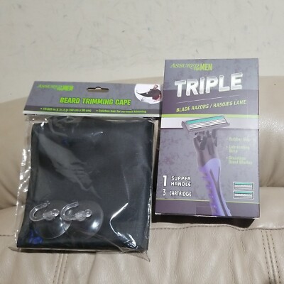 New Assured For Men Triple blade razors and beard trimming Cape 19x31 in combo 