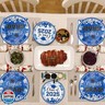 Graduation Plates and Napkins 2025 Graduation Decorations Class of 2025 Blue Silver Paper Plates Cocktail Napkins for Congrats Disposable Grad Party Decorations Serve 50 Graduations Party Supplies