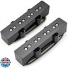Musiclily Pro JB-70S Alnico 5 Single Coil Neck Bridge Pickups Set 8.3K/7.9K for Jazz Bass Style Bass, Black